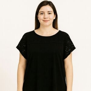 Liz Claiborne Black Lace Top Size Lg
